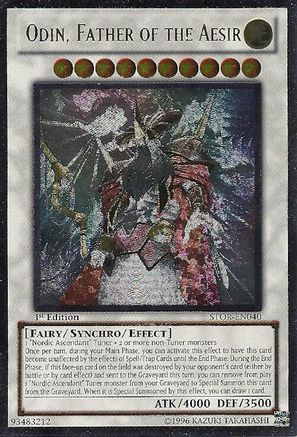 Odin, Father of the Aesir (UTR) (STOR-EN040) - Storm of Ragnarok 1st Edition Storm of Ragnarok Yugioh Single Squirtle Squad Card Shop.