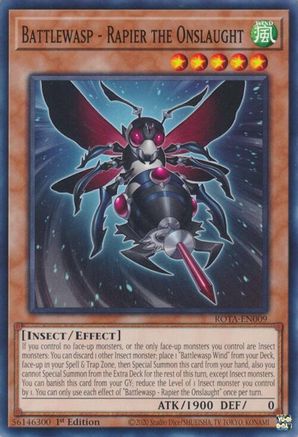 Battlewasp - Rapier the Onslaught (ROTA-EN009) - Rage of the Abyss 1st Edition Rage of the Abyss Yugioh Single Squirtle Squad Card Shop.
