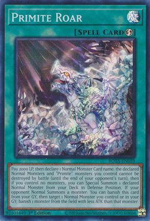 Primite Roar (ROTA-EN059) - Rage of the Abyss 1st Edition Rage of the Abyss Yugioh Single Squirtle Squad Card Shop.