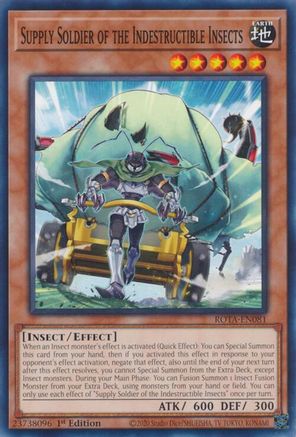 Supply Soldier of the Indestructible Insects (ROTA-EN081) - Rage of the Abyss 1st Edition Rage of the Abyss Yugioh Single Squirtle Squad Card Shop.