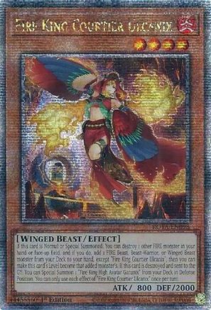 Fire King Courtier Ulcanix (Quarter Century Secret Rare) (ROTA-EN098) - Rage of the Abyss 1st Edition Rage of the Abyss Yugioh Single Squirtle Squad Card Shop.