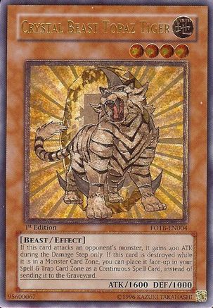 Crystal Beast Topaz Tiger (UTR) (FOTB-EN004) - Force of the Breaker Unlimited Force of the Breaker Yugioh Single Squirtle Squad Card Shop.