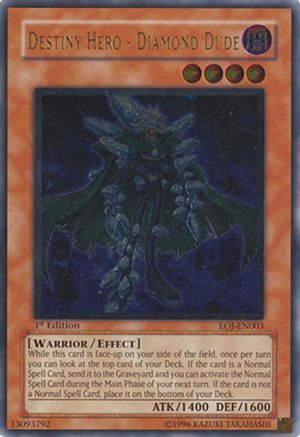 Destiny Hero - Diamond Dude (UTR) (EOJ-EN003) - Enemy of Justice Unlimited Enemy of Justice Yugioh Single Squirtle Squad Card Shop.