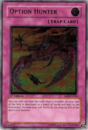 Option Hunter (UTR) (SOI-EN058) - Shadow of Infinity 1st Edition Shadow of Infinity Yugioh Single Squirtle Squad Card Shop.