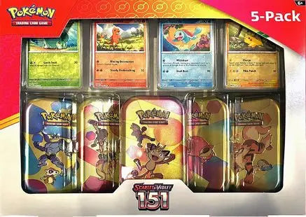 Costco Pokemon Scarlet & Violet 151 Mini Tin 5-pack (Meowth) Miscellaneous Cards & Products Pokemon Sealed Squirtle Squad Card Shop.
