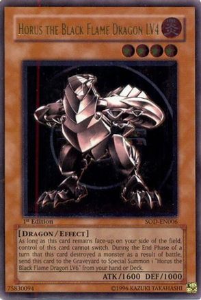 Horus The Black Flame Dragon LV4 (UTR) (SOD-EN006) - Soul of the Duelist 1st Edition Soul of the Duelist Yugioh Single Squirtle Squad Card Shop.
