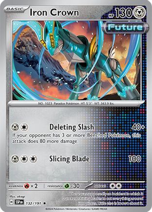 Iron Crown 132 - Reverse Holofoil SV08 Surging Sparks - Rare SV08: Surging Sparks Pokemon Single Squirtle Squad Card Shop.