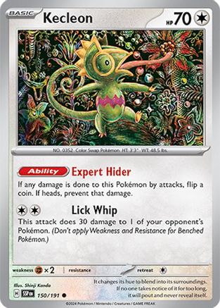Kecleon 150/191 SV08 Surging Sparks - Common SV08: Surging Sparks Pokemon Single Squirtle Squad Card Shop.