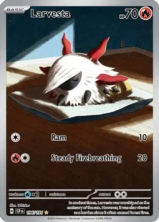 Larvesta 196/191 - Holofoil SV08 Surging Sparks - Illustration Rare