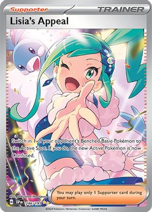 Lisia's Appeal 246/191 - Holofoil SV08 Surging Sparks - Special Illustration Rare SV08: Surging Sparks Pokemon Single Squirtle Squad Card Shop.
