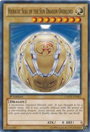 Hieratic Seal of the Sun Dragon Overlord (GAOV-EN002) - Galactic Overlord Unlimited Galactic Overlord Yugioh Single Squirtle Squad Card Shop.