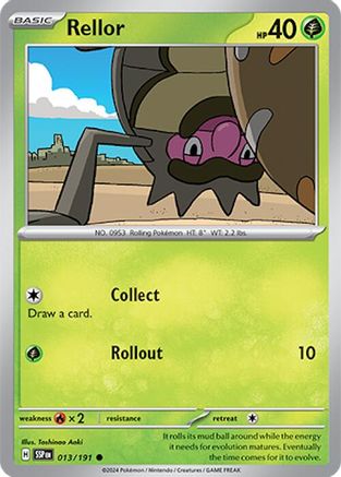 Rellor 013 SV08 Surging Sparks - Common SV08: Surging Sparks Pokemon Single Squirtle Squad Card Shop.