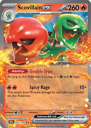 Scovillain ex 037/191 - Surging Sparks - Holofoil Double Rare