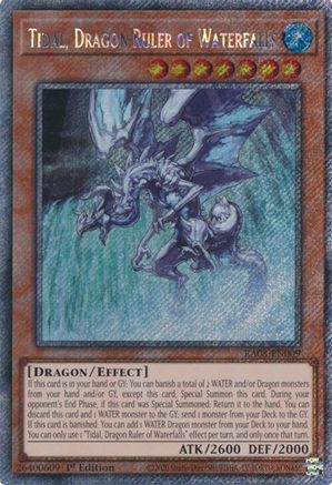 Tidal, Dragon Ruler of Waterfalls (Platinum Secret Rare) (RA03-EN009) - Quarter Century Bonanza 1st Edition Quarter Century Bonanza Yugioh Single Squirtle Squad Card Shop.