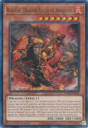 Blaster, Dragon Ruler of Infernos (UR) (RA03-EN010) - Quarter Century Bonanza 1st Edition Quarter Century Bonanza Yugioh Single Squirtle Squad Card Shop.