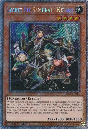 Secret Six Samurai - Kizaru (Platinum Secret Rare) (RA03-EN017) - Quarter Century Bonanza 1st Edition Quarter Century Bonanza Yugioh Single Squirtle Squad Card Shop.