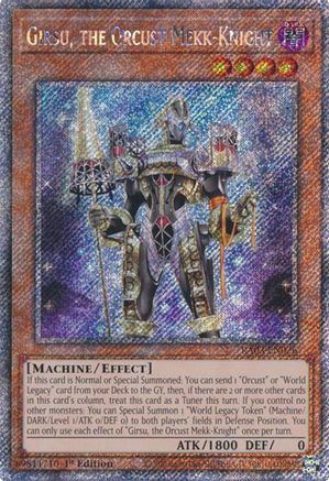 Girsu, the Orcust Mekk-Knight (Platinum Secret Rare) (RA03-EN026) - Quarter Century Bonanza 1st Edition Quarter Century Bonanza Yugioh Single Squirtle Squad Card Shop.