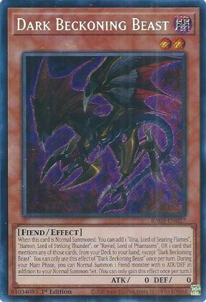 Dark Beckoning Beast (Secret Rare) (RA03-EN027) - Quarter Century Bonanza 1st Edition Quarter Century Bonanza Yugioh Single Squirtle Squad Card Shop.