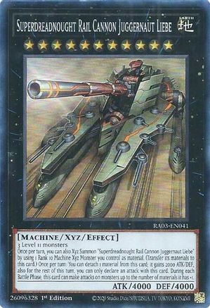 Superdreadnought Rail Cannon Juggernaut Liebe (RA03-EN041) - Quarter Century Bonanza 1st Edition Quarter Century Bonanza Yugioh Single Squirtle Squad Card Shop.