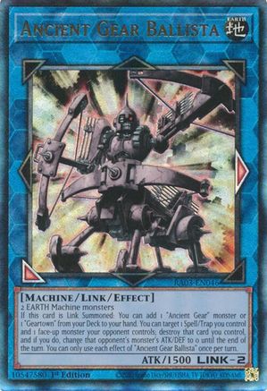 Ancient Gear Ballista (PUR) (RA03-EN046) - Quarter Century Bonanza 1st Edition Quarter Century Bonanza Yugioh Single Squirtle Squad Card Shop.