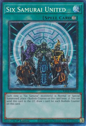 Six Samurai United (PCR) (RA03-EN054) - Quarter Century Bonanza 1st Edition Quarter Century Bonanza Yugioh Single Squirtle Squad Card Shop.