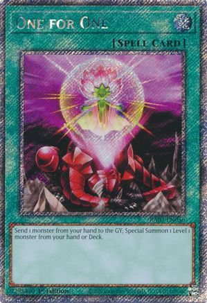 One for One (Platinum Secret Rare) (RA03-EN056) - Quarter Century Bonanza 1st Edition Quarter Century Bonanza Yugioh Single Squirtle Squad Card Shop.