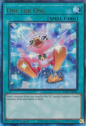One for One (Alternate Art) (PUR) (RA03-EN056) - Quarter Century Bonanza 1st Edition Quarter Century Bonanza Yugioh Single Squirtle Squad Card Shop.