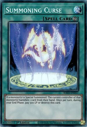 Summoning Curse (PCR) (RA03-EN057) - Quarter Century Bonanza 1st Edition Quarter Century Bonanza Yugioh Single Squirtle Squad Card Shop.