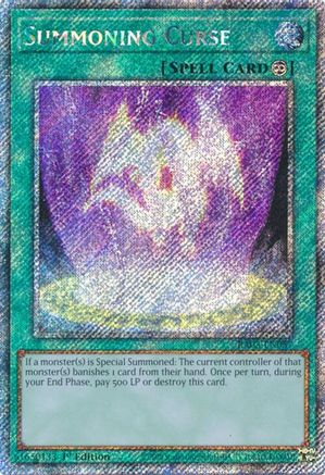 Summoning Curse (Platinum Secret Rare) (RA03-EN057) - Quarter Century Bonanza 1st Edition Quarter Century Bonanza Yugioh Single Squirtle Squad Card Shop.