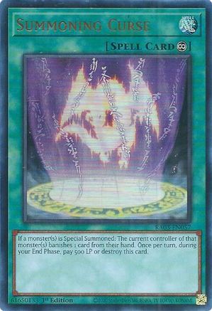 Summoning Curse (UR) (RA03-EN057) - Quarter Century Bonanza 1st Edition Quarter Century Bonanza Yugioh Single Squirtle Squad Card Shop.