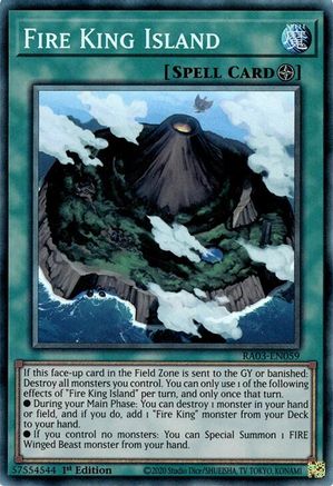Fire King Island (PCR) (RA03-EN059) - Quarter Century Bonanza 1st Edition Quarter Century Bonanza Yugioh Single Squirtle Squad Card Shop.