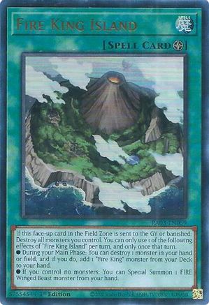 Fire King Island (UR) (RA03-EN059) - Quarter Century Bonanza 1st Edition Quarter Century Bonanza Yugioh Single Squirtle Squad Card Shop.