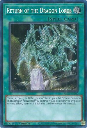 Return of the Dragon Lords (Secret Rare) (RA03-EN060) - Quarter Century Bonanza 1st Edition Quarter Century Bonanza Yugioh Single Squirtle Squad Card Shop.