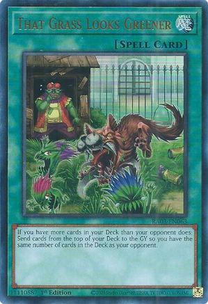 That Grass Looks Greener (UR) (RA03-EN063) - Quarter Century Bonanza 1st Edition Quarter Century Bonanza Yugioh Single Squirtle Squad Card Shop.
