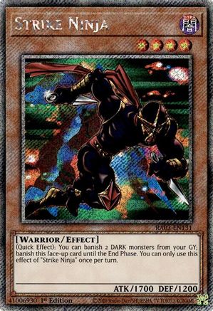 Strike Ninja (Platinum Secret Rare) (RA03-EN131) - Quarter Century Bonanza 1st Edition Quarter Century Bonanza Yugioh Single Squirtle Squad Card Shop.