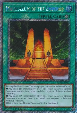 Mausoleum of the Emperor (Platinum Secret Rare) (RA03-EN167) - Quarter Century Bonanza 1st Edition Quarter Century Bonanza Yugioh Single Squirtle Squad Card Shop.