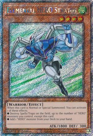 Elemental HERO Stratos (Platinum Secret Rare) (RA03-EN177) - Quarter Century Bonanza 1st Edition Quarter Century Bonanza Yugioh Single Squirtle Squad Card Shop.