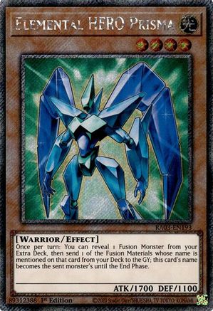 Elemental HERO Prisma (Platinum Secret Rare) (RA03-EN193) - Quarter Century Bonanza 1st Edition Quarter Century Bonanza Yugioh Single Squirtle Squad Card Shop.