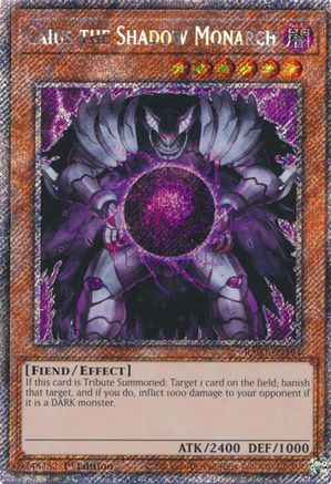 Caius the Shadow Monarch (Platinum Secret Rare) (RA03-EN194) - Quarter Century Bonanza 1st Edition Quarter Century Bonanza Yugioh Single Squirtle Squad Card Shop.