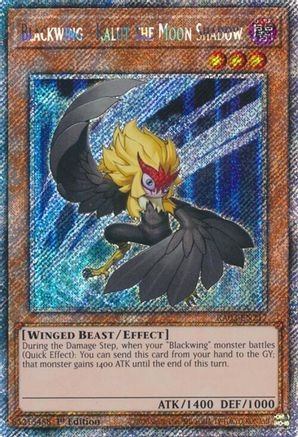 Blackwing - Kalut the Moon Shadow (Platinum Secret Rare) (RA03-EN217) - Quarter Century Bonanza 1st Edition Quarter Century Bonanza Yugioh Single Squirtle Squad Card Shop.
