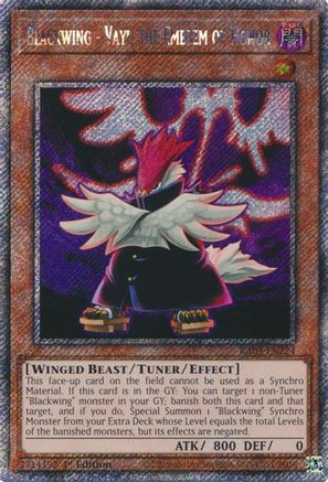 Blackwing - Vayu the Emblem of Honor (Platinum Secret Rare) (RA03-EN224) - Quarter Century Bonanza 1st Edition Quarter Century Bonanza Yugioh Single Squirtle Squad Card Shop.