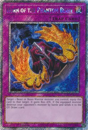 Horn of the Phantom Beast (Platinum Secret Rare) (RA03-EN241) - Quarter Century Bonanza 1st Edition Quarter Century Bonanza Yugioh Single Squirtle Squad Card Shop.