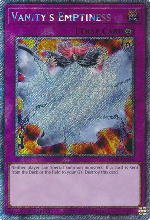 Vanity's Emptiness (Platinum Secret Rare) (RA03-EN246) - Quarter Century Bonanza 1st Edition Quarter Century Bonanza Yugioh Single Squirtle Squad Card Shop.