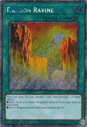 Dragon Ravine (Platinum Secret Rare) (RA03-EN248) - Quarter Century Bonanza 1st Edition Quarter Century Bonanza Yugioh Single Squirtle Squad Card Shop.