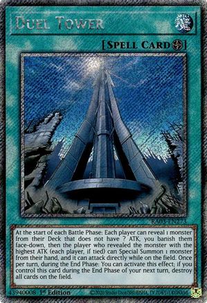 Duel Tower (Platinum Secret Rare) (RA03-EN273) - Quarter Century Bonanza 1st Edition Quarter Century Bonanza Yugioh Single Squirtle Squad Card Shop.