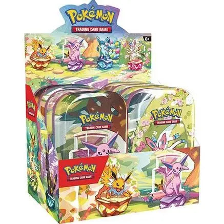 Prismatic Evolutions Mini Tin Display SV: Prismatic Evolutions Pokemon Sealed Squirtle Squad Card Shop.