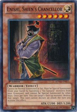 Enishi, Shien's Chancellor (SDWA-EN011) - Structure Deck: Samurai Warlords 1st Edition Structure Deck: Samurai Warlords Yugioh Single Squirtle Squad Card Shop.