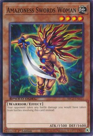 Amazoness Swords Woman (SBC2-ENH11) - Speed Duel: Battle City Finals 1st Edition Speed Duel: Battle City Finals Yugioh Single Squirtle Squad Card Shop.