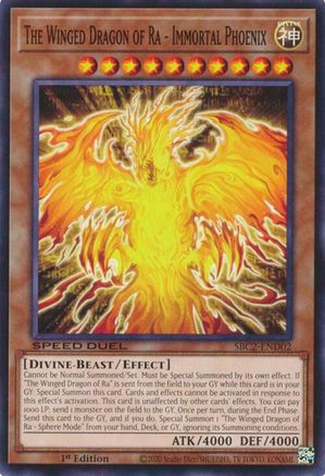 The Winged Dragon of Ra - Immortal Phoenix (SBC2-END02) - Speed Duel: Battle City Finals 1st Edition Speed Duel: Battle City Finals Yugioh Single Squirtle Squad Card Shop.