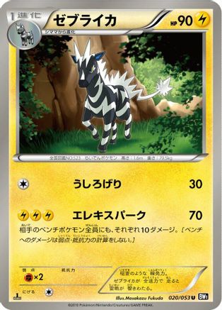 Zebstrika (020/053) - BW1 Black Collection Unlimited BW1: Black Collection Pokemon Japanese Single Squirtle Squad Card Shop.